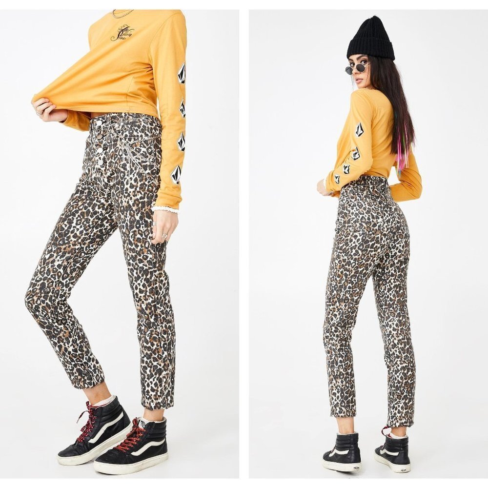 Volcom Animal Print Super Stoned Skinny Jeans